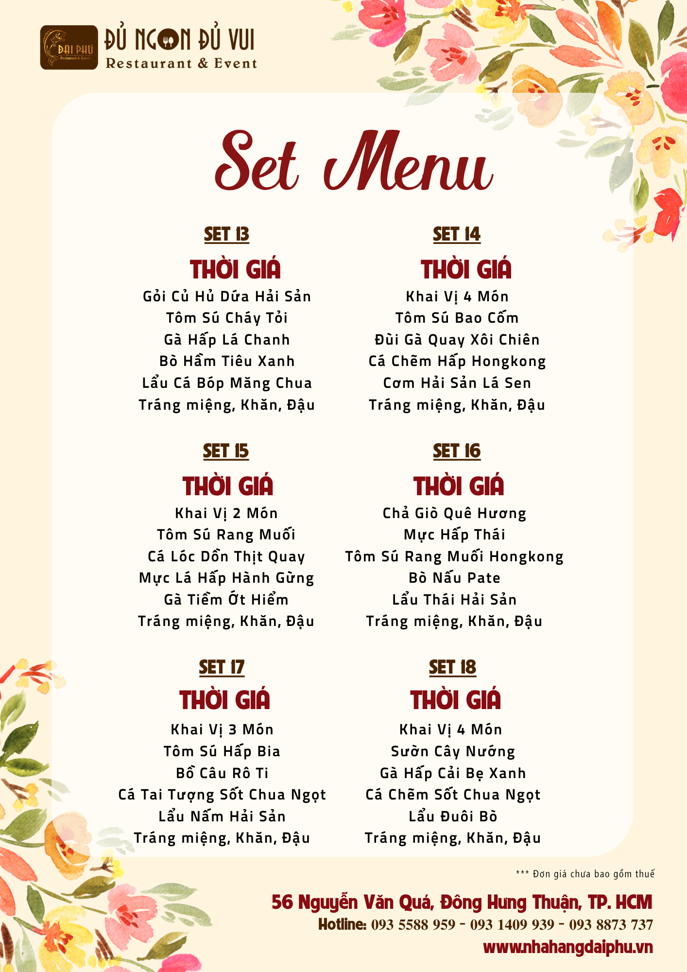 Menu Tiệc Đại Phú