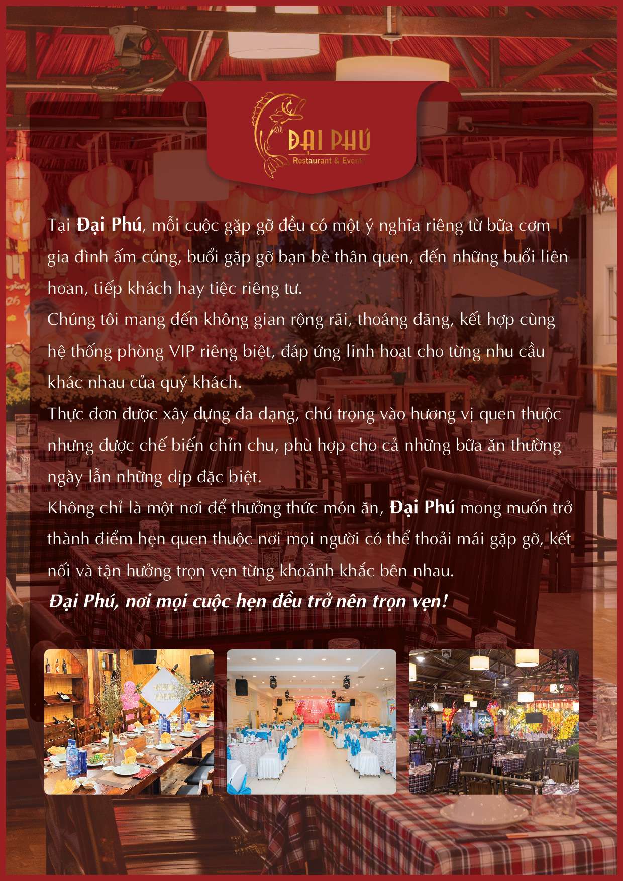 Menu Alacarte tại Nhà hàng Đại Phú