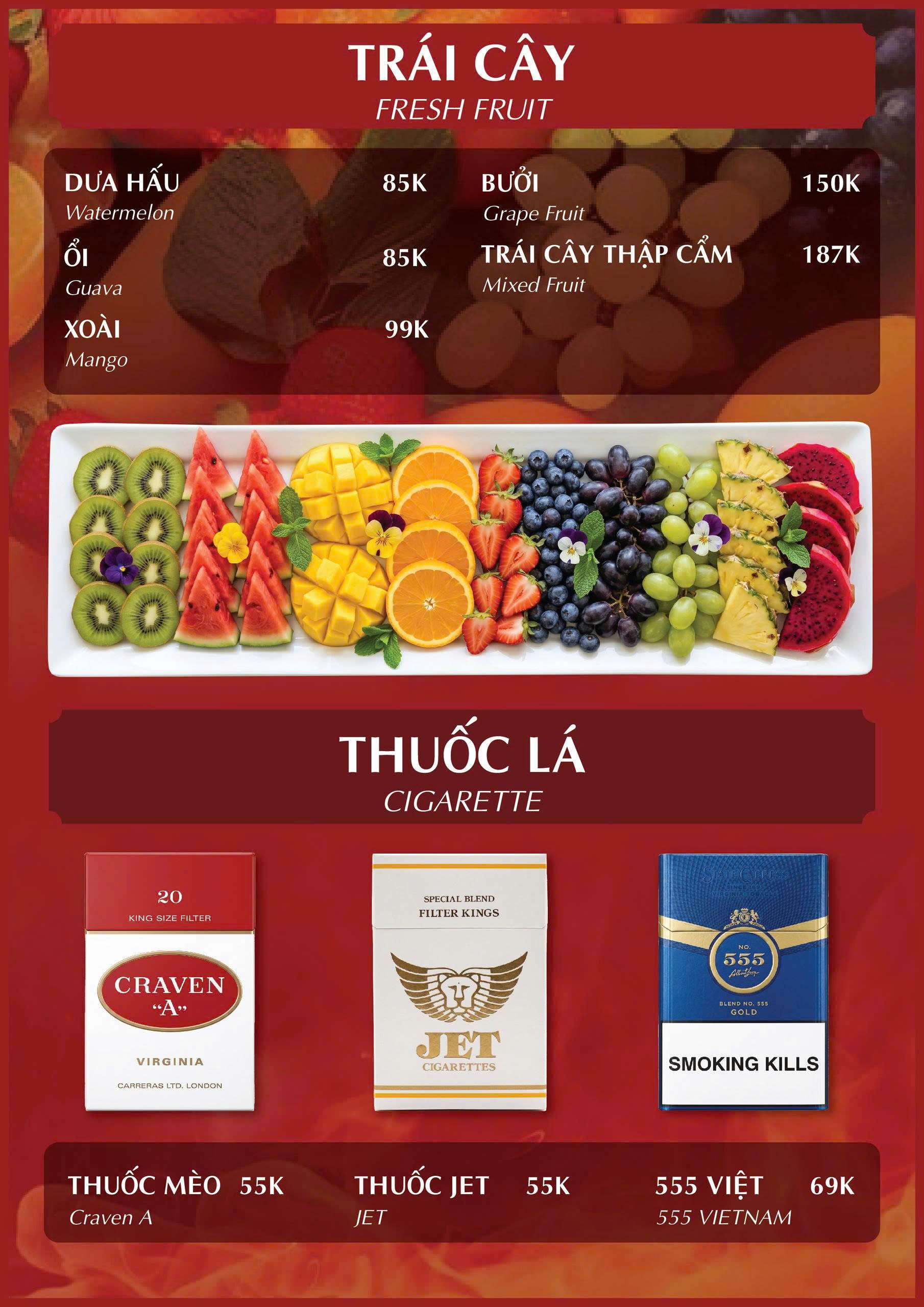Menu VIP tại Nhà hàng Đại Phú
