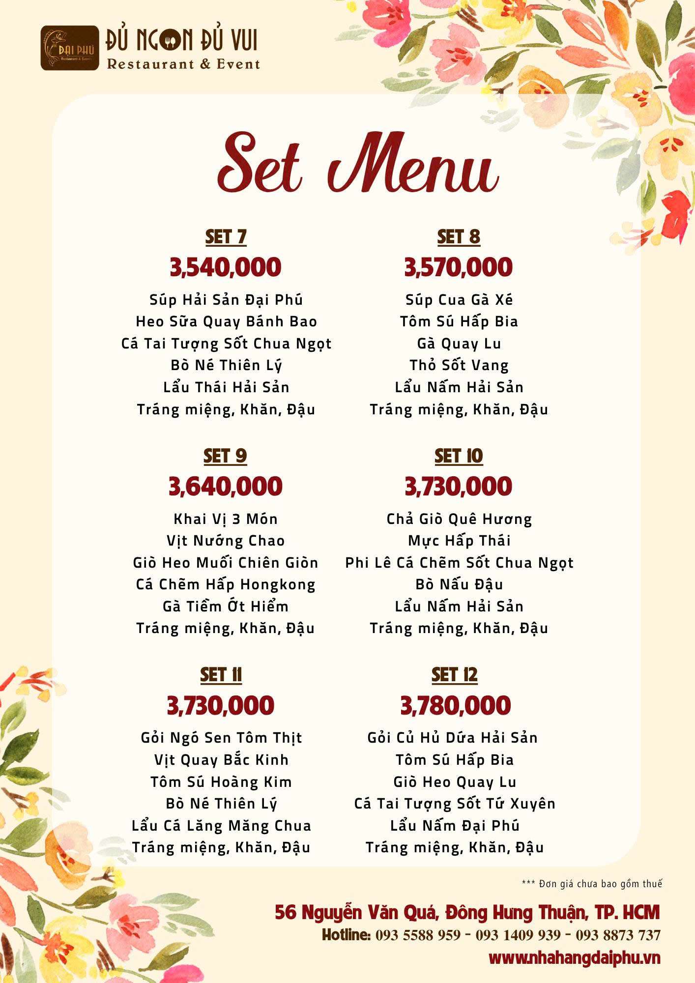Menu Tiệc Đại Phú