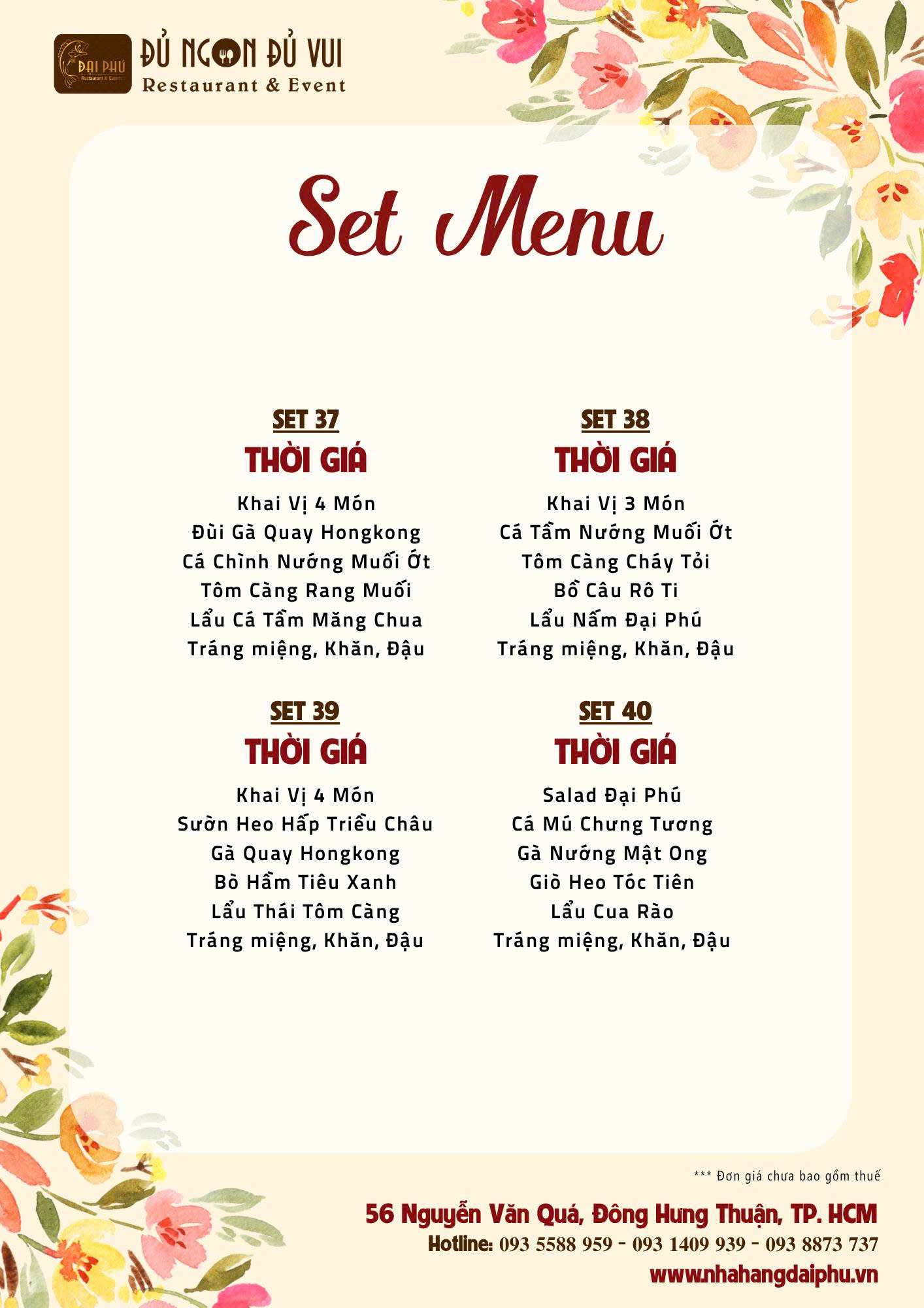 Menu Tiệc Đại Phú