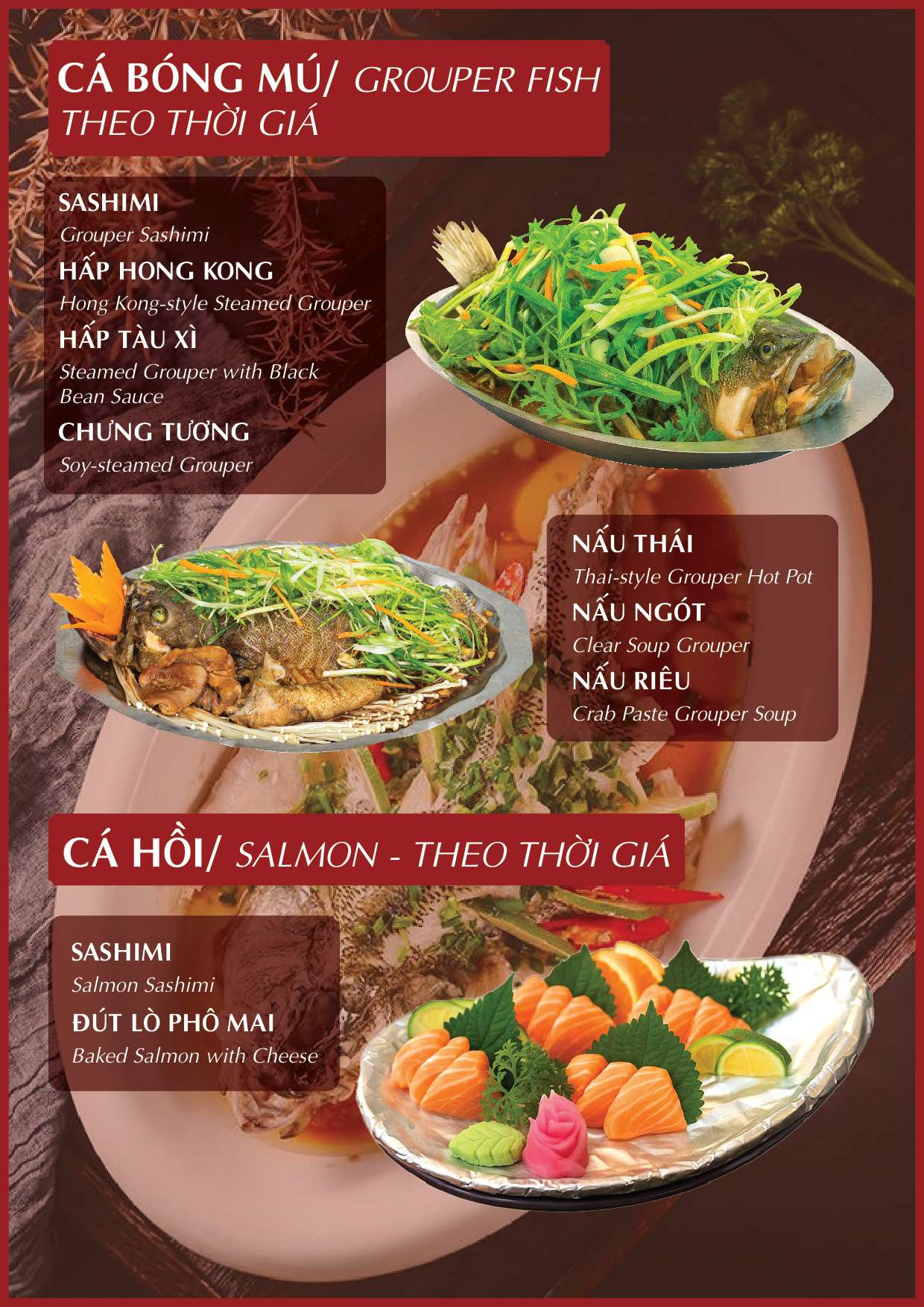 Menu Alacarte tại Nhà hàng Đại Phú