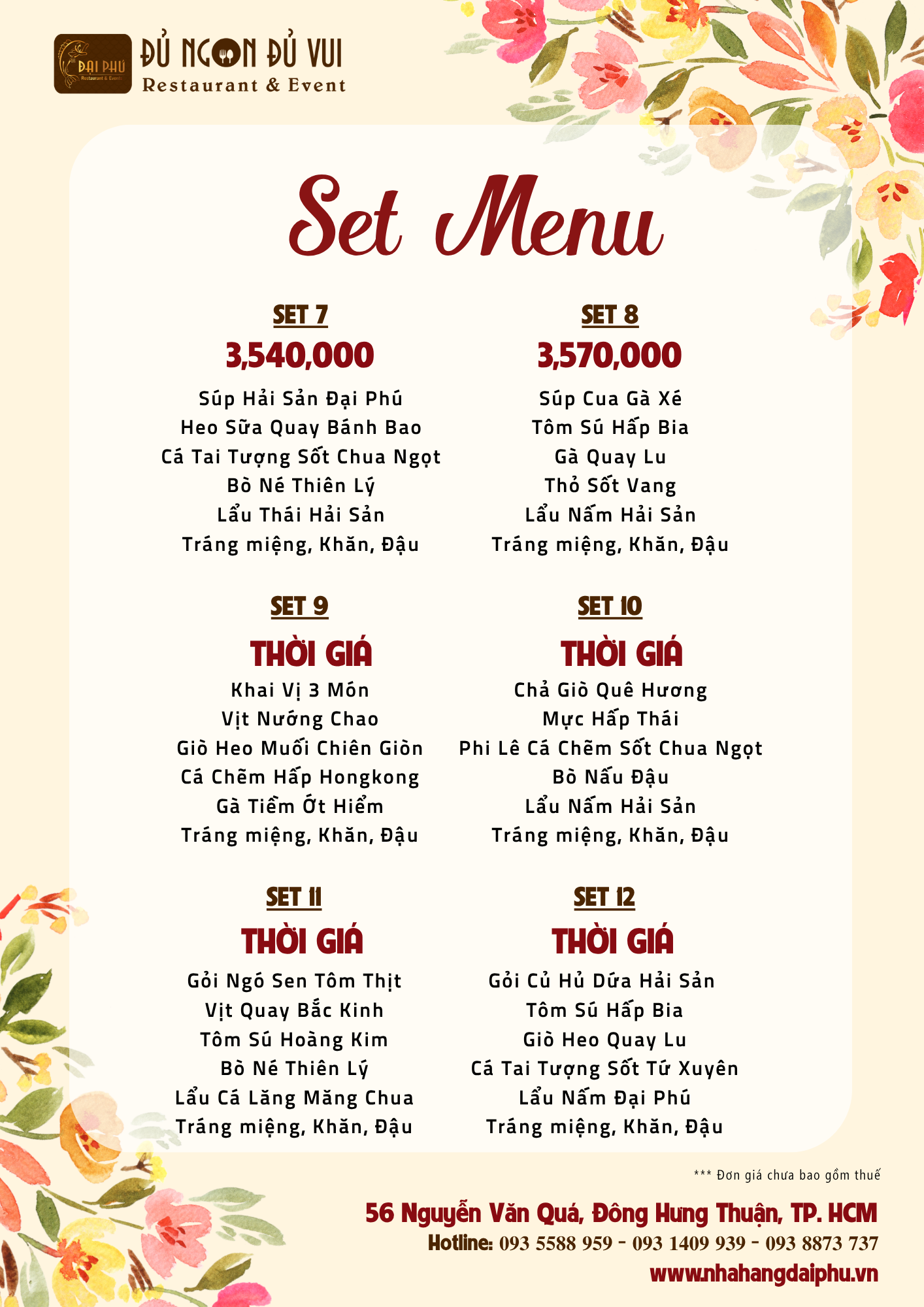 Menu Tiệc Đại Phú