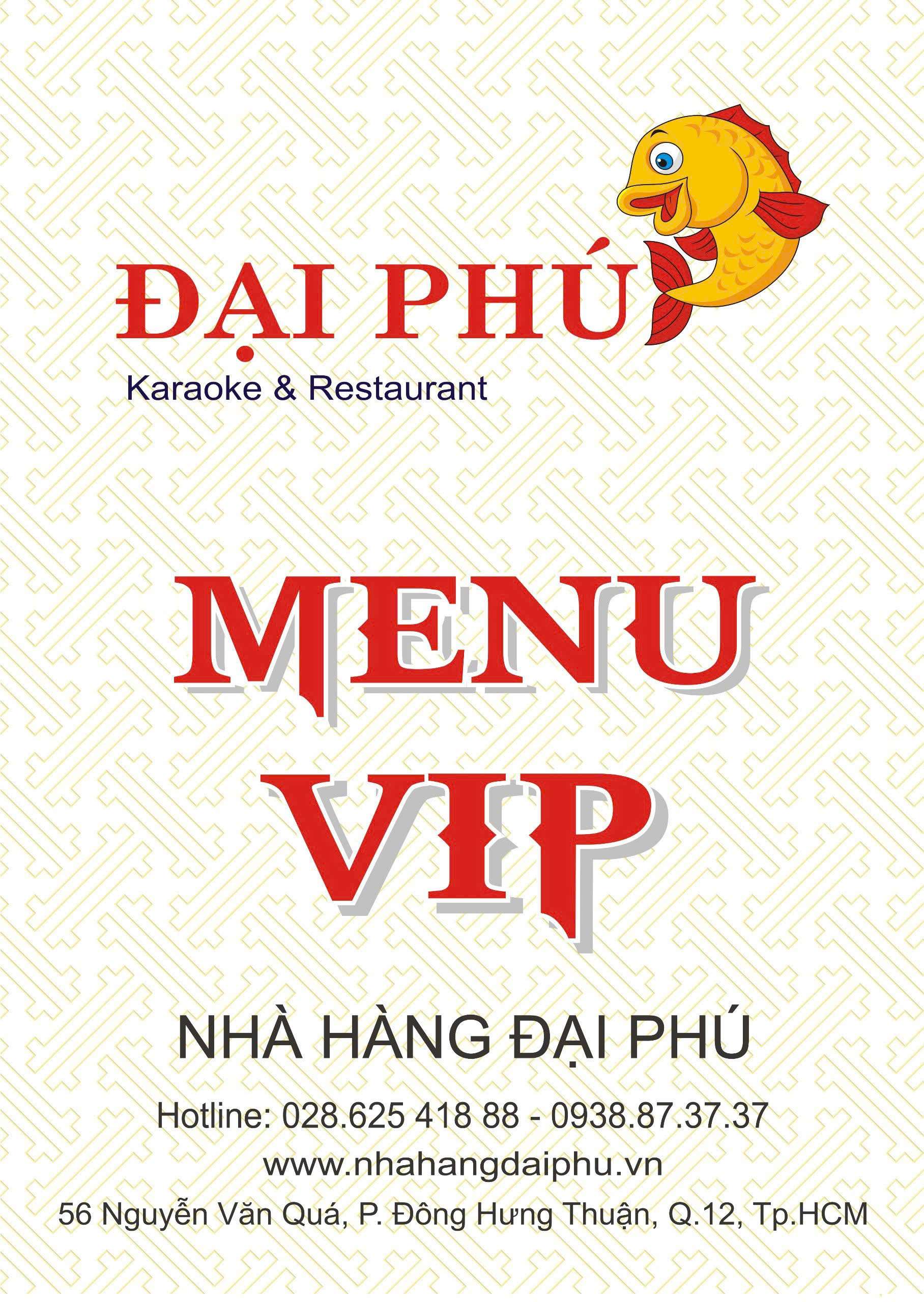 Menu VIP tại Nhà hàng Đại Phú