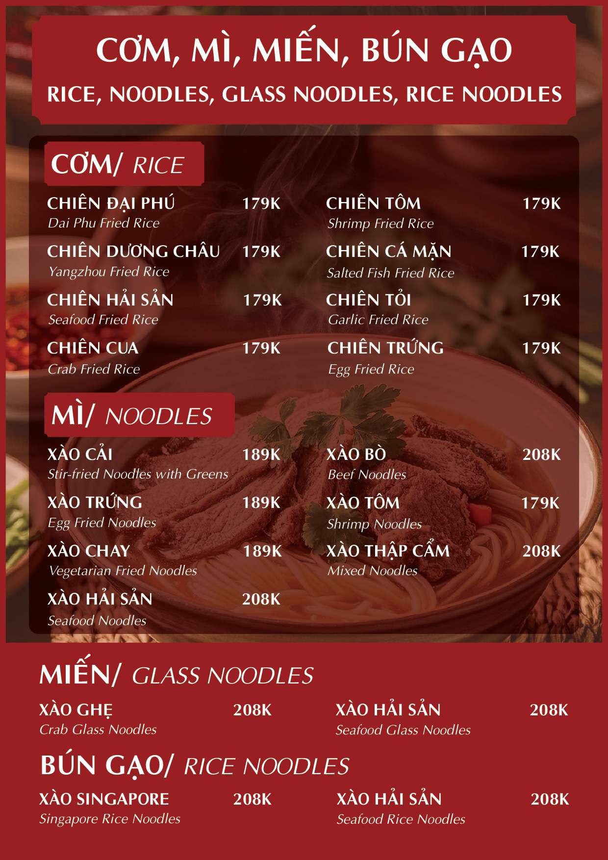 Menu VIP tại Nhà hàng Đại Phú
