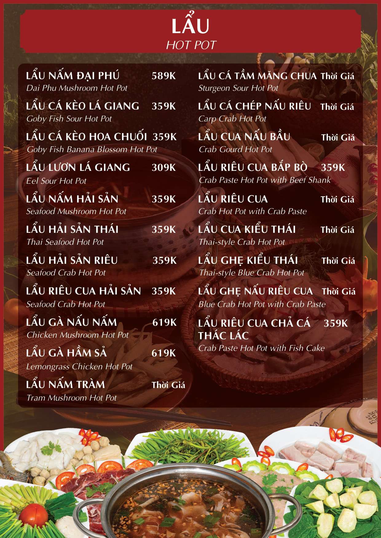 Menu VIP tại Nhà hàng Đại Phú