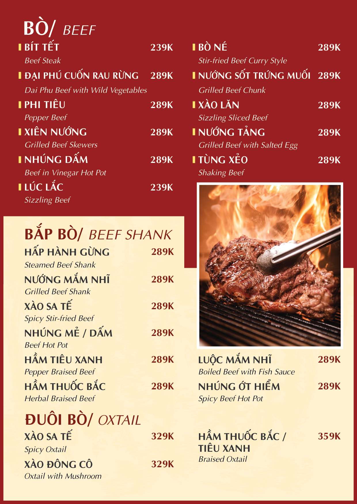 Menu VIP tại Nhà hàng Đại Phú