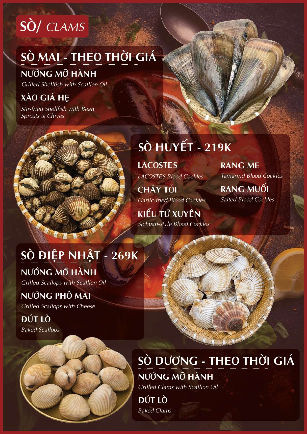 Menu VIP tại Nhà hàng Đại Phú